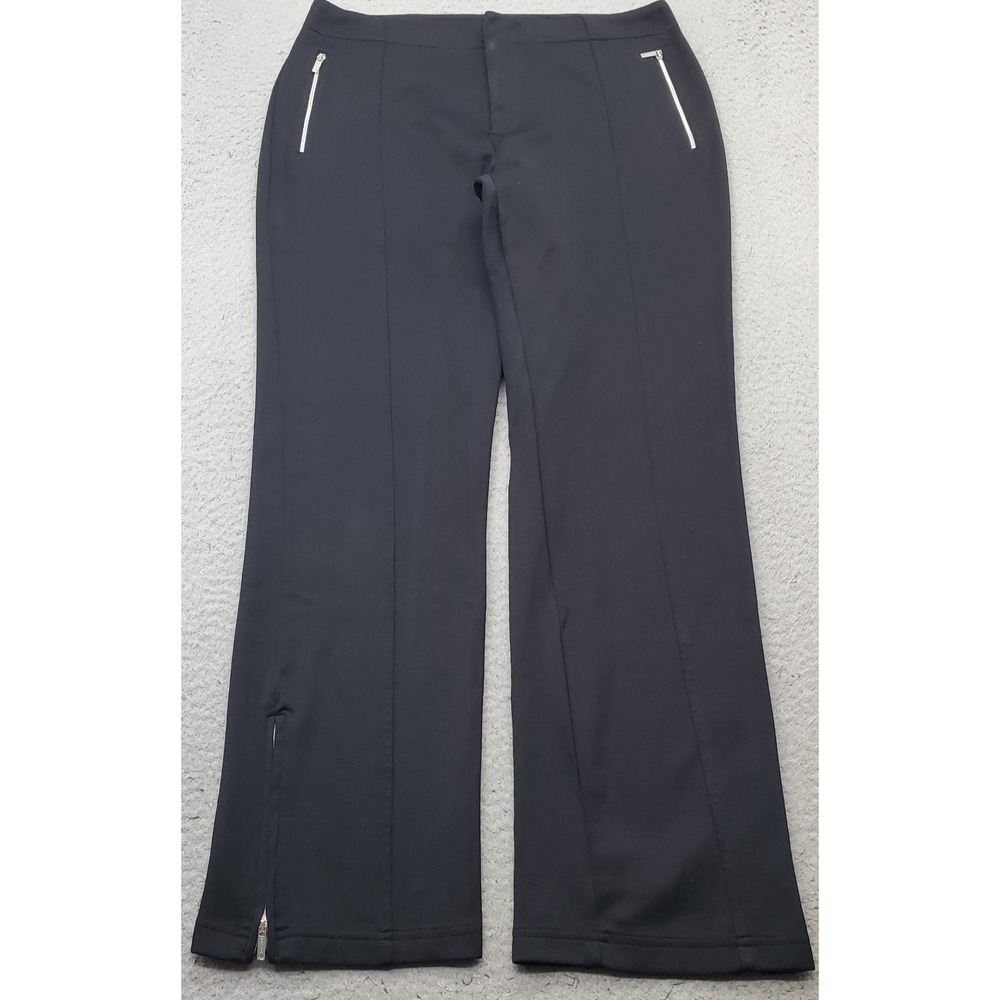 Lauren Ralph Lauren Trouser Pants Womens Petite PM Black Ankle Zip Straight Leg